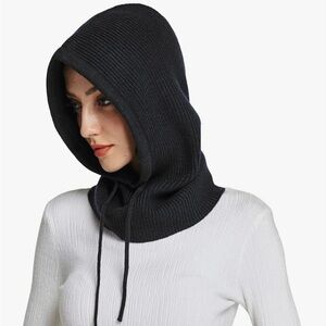 Black Hooded Sweater for Women